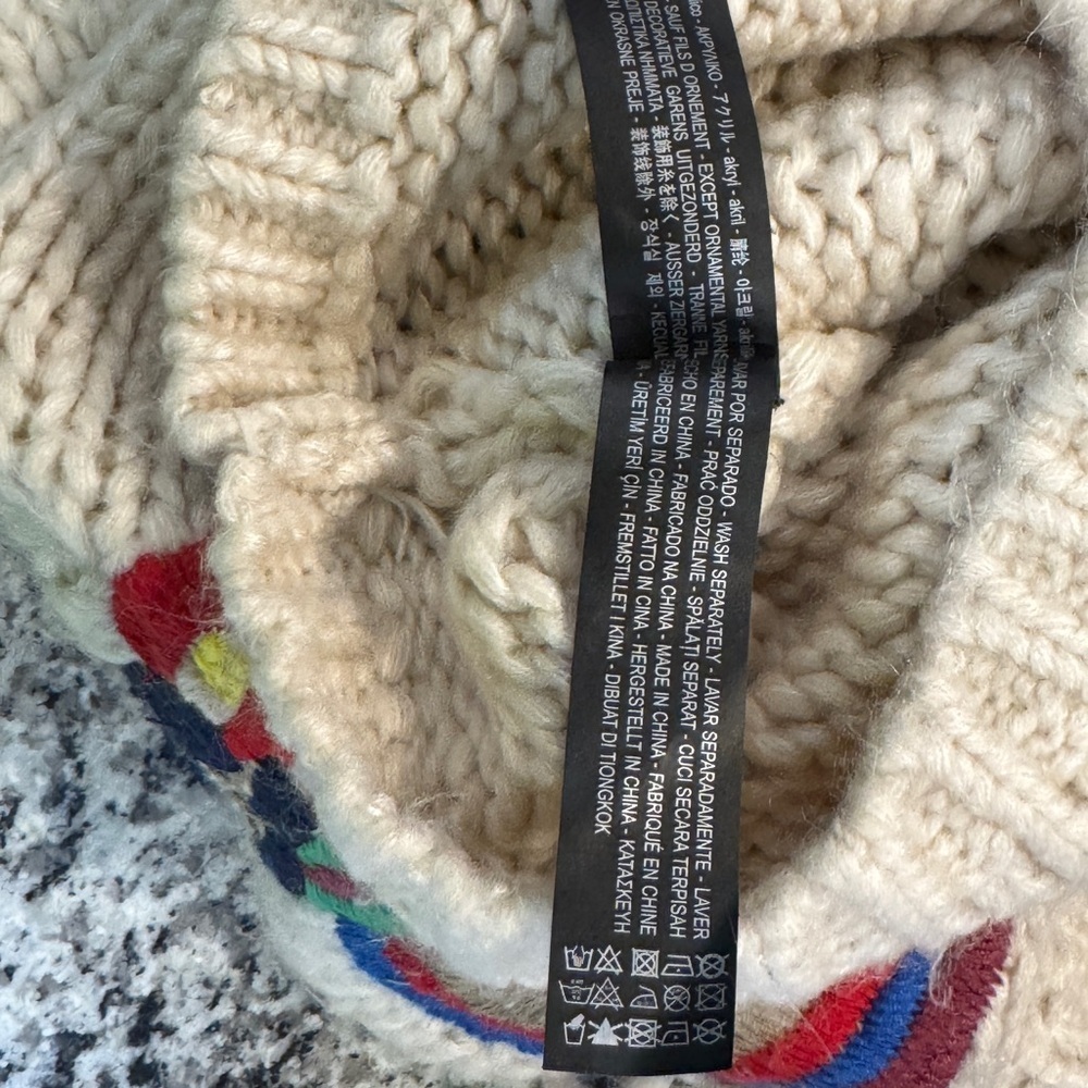 Zara Multicolor Embroidered‎ Cream Sweater - Picture 8 of 10